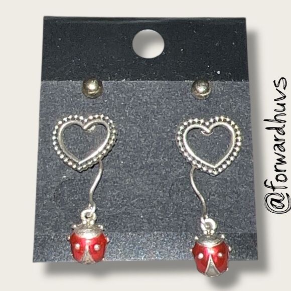 Earring Set of 3 Various Pair - (1) Avon Ladybug - 2 Unbranded - Picture 3 of 8